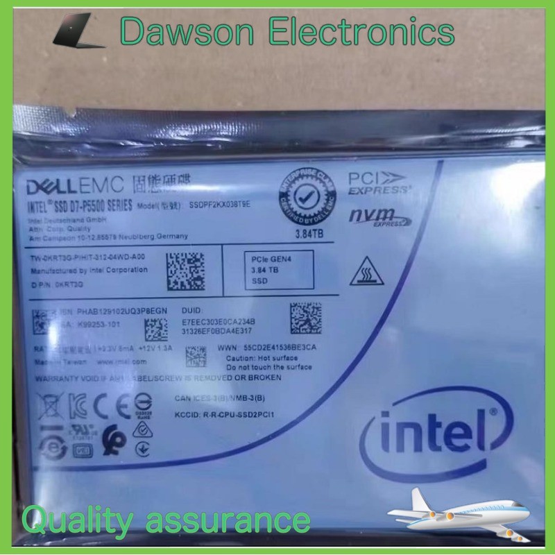 DELL EMC P5500 3.84TB 96L TLC PCIE GEN4 NVME U.2 2.5" SFF ENTERPRISE SSD KRT3G