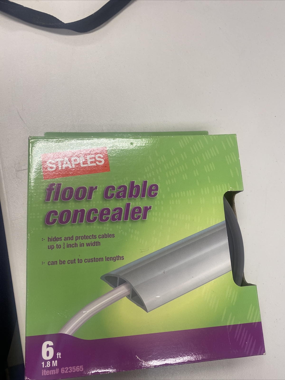 NEW STAPLES 6' FLOOR CABLE CONCEALER  HIDE & PROTECT CABLES CUSTOM FIT