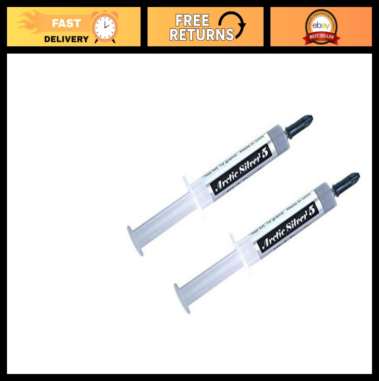 High-Performance Thermal Paste Compound - 12g Tube, 2 Pack for CPU/GPU Cooling