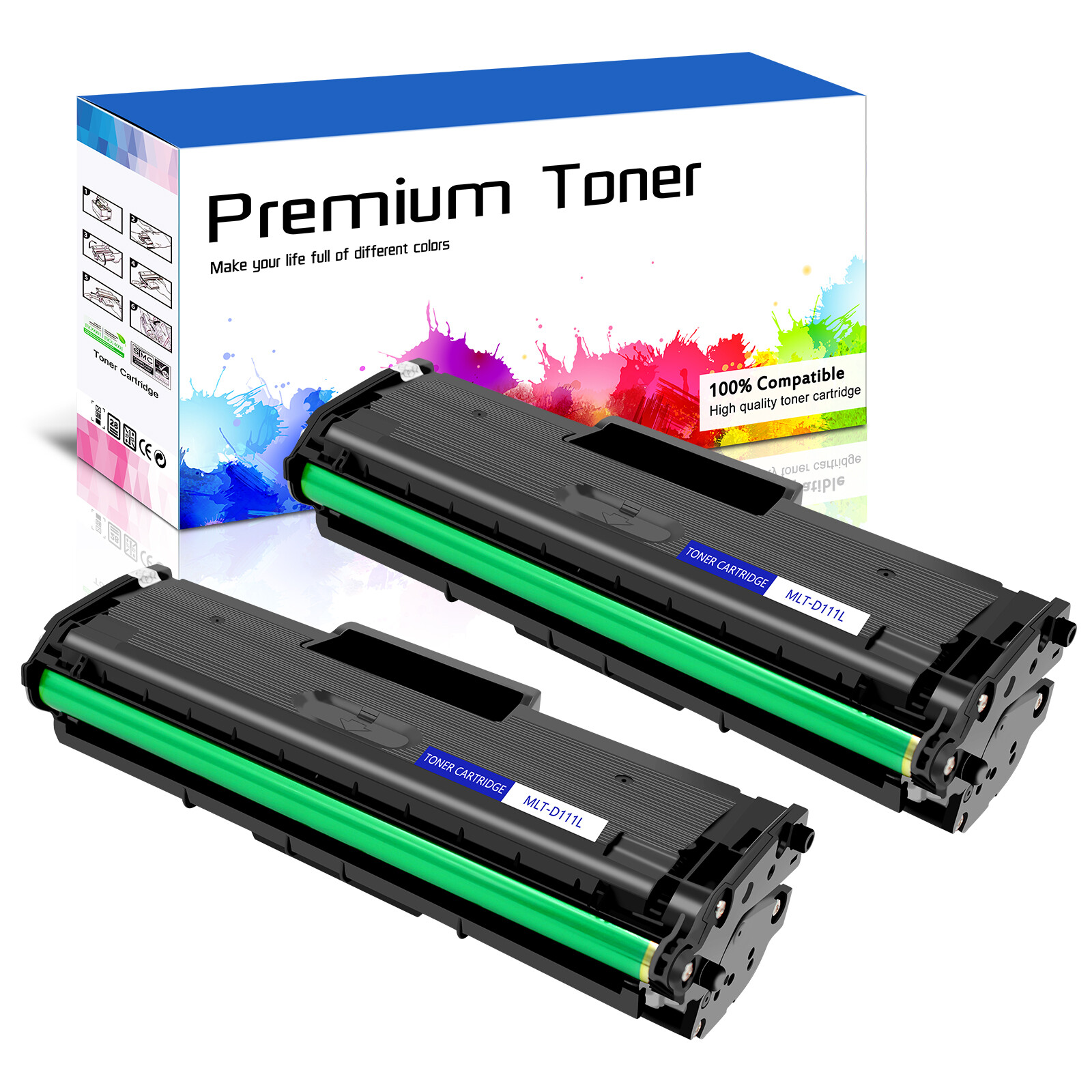 2PK MLT-D111L Toner Cartridge for Samsung SL-M2022 SL-M2022W SL-M2024W SL-M2026