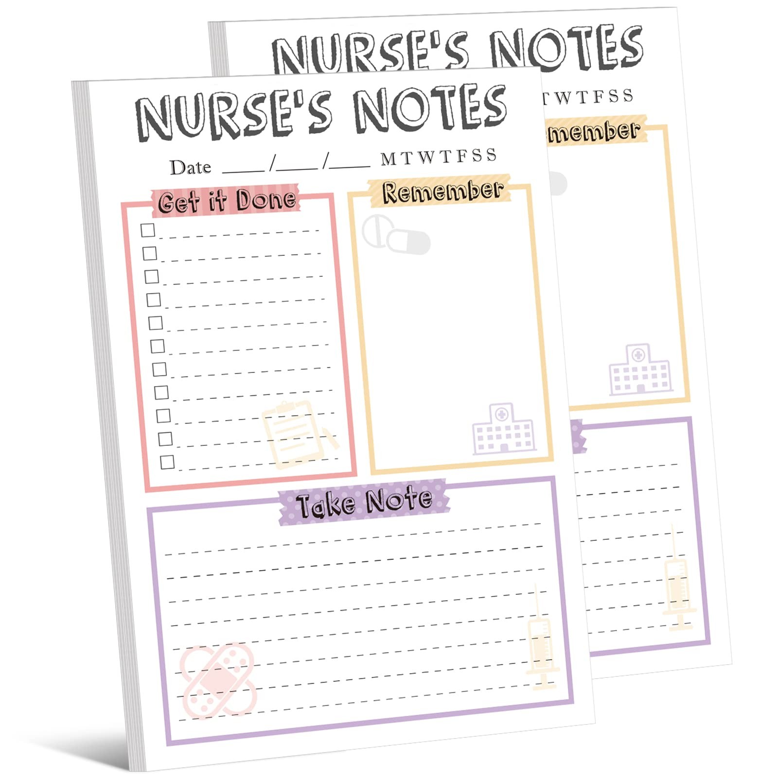 Fainne 2 Pack Nurse Notepad 5.9 x 8.7 Inch to Do List Note Pad Daily... 