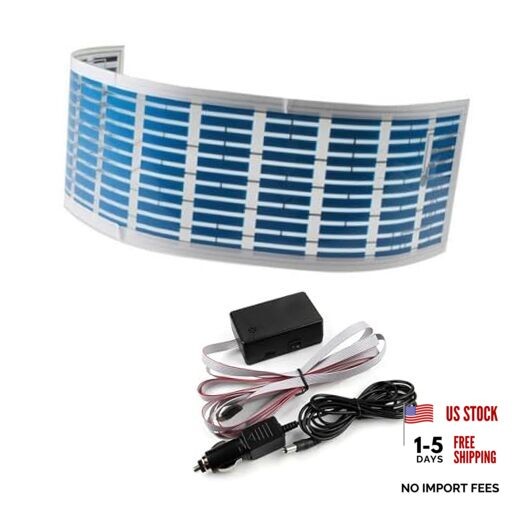 Sound Music Activate Sensor Car Auto Sticker LED Light Equalizer 80x19 cm Blue