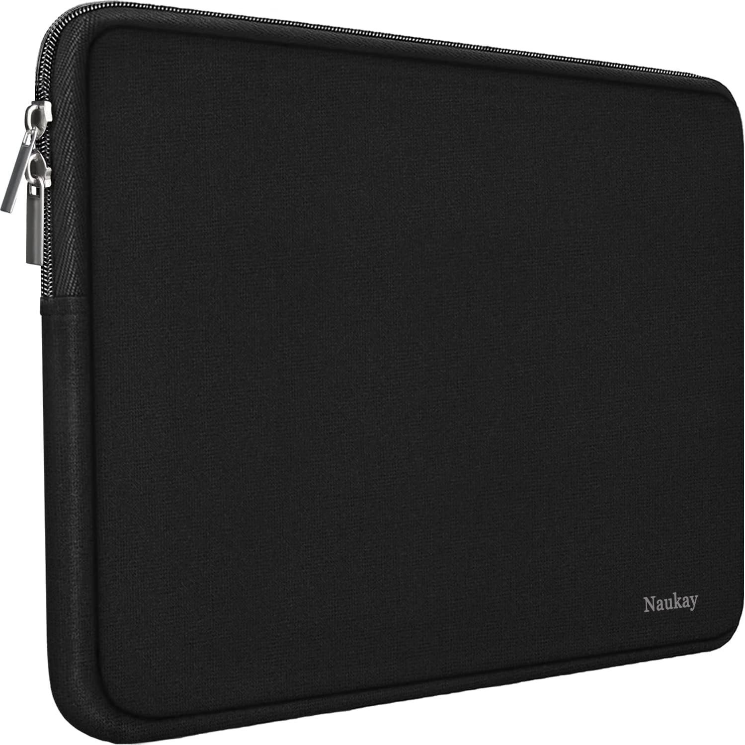 Neoprene Laptop Sleeve Case for 15.6 Inch Notebooks, Durable Carrying Bag in Bla
