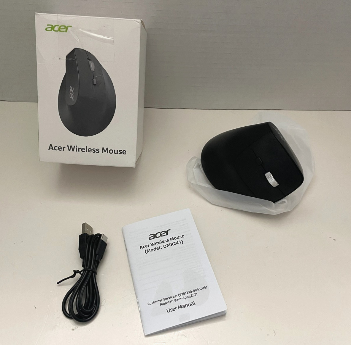 -Open Box- Acer Ergonomic Mouse Wireless DPI Vertical Mouse OMR241