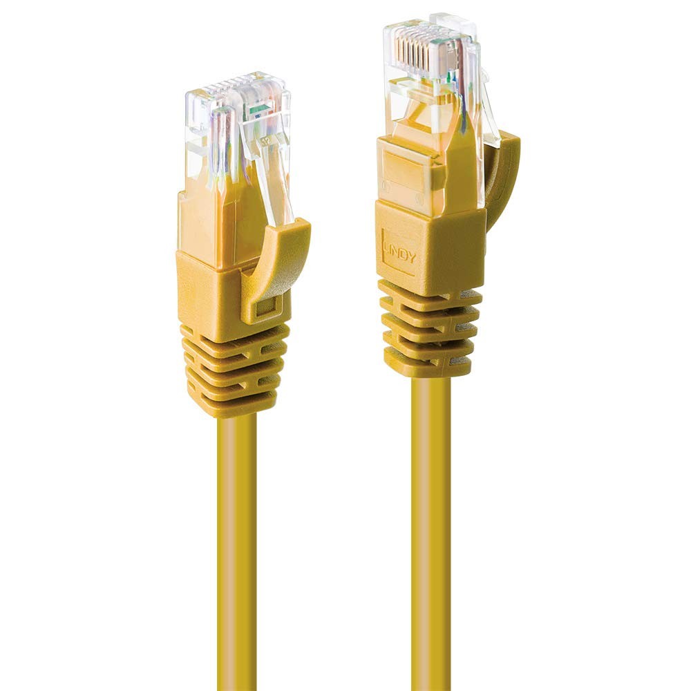 LINDY 2m Cat.6 U/UTP Network Cable, Yellow 2m Yellow