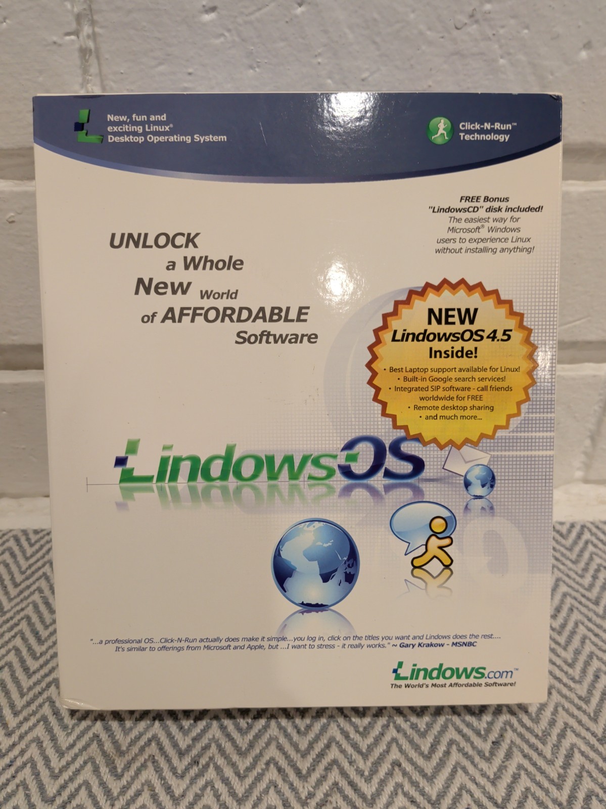 Linspire Lindows OS 4.5 Linux PC Software Vintage Rare 2003 Big Box Retail