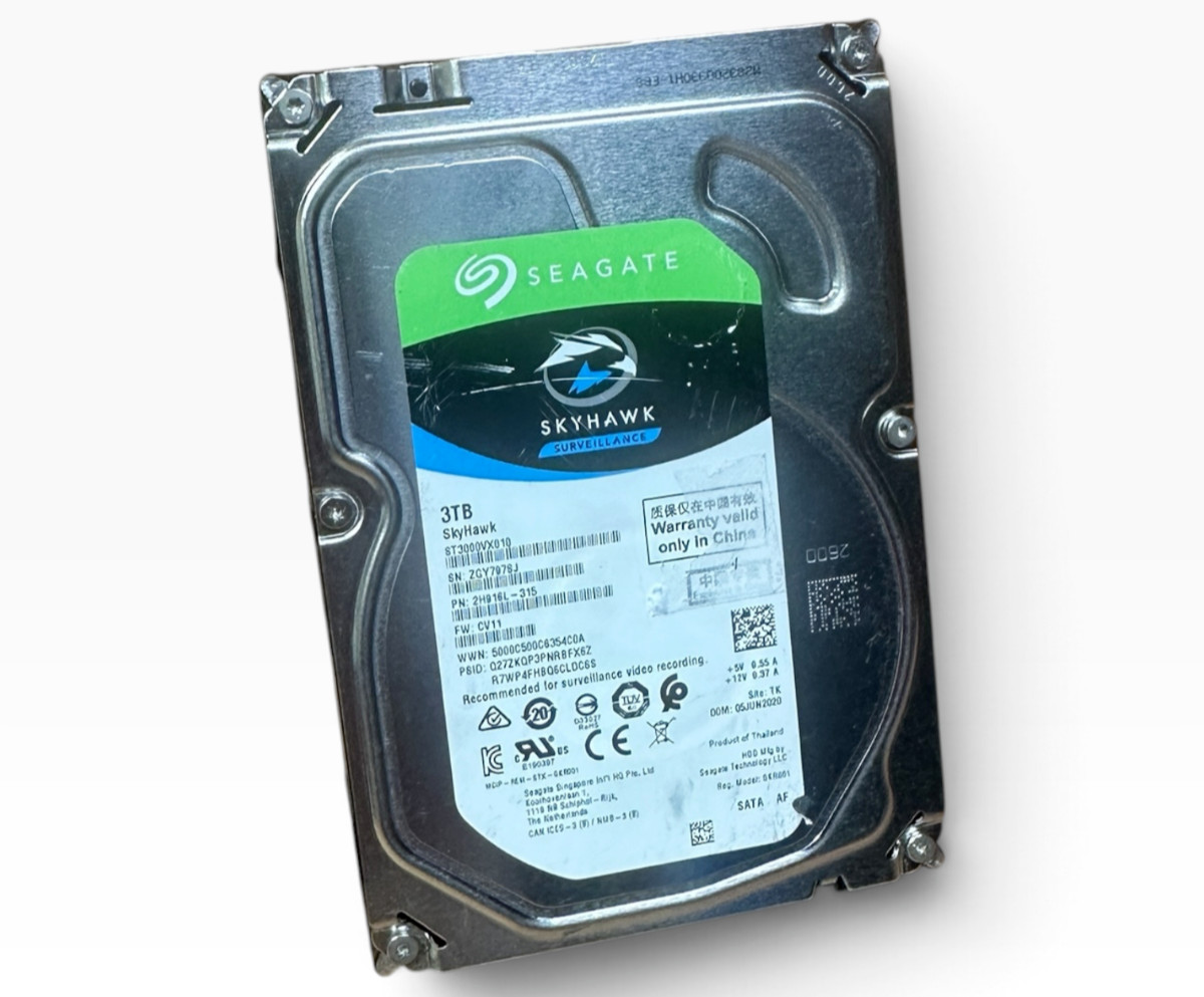 Seagate ST3000VX010 Surveillance SkyHawk 3TB 3.5" 2H916L-315 FW: CV11 - 0 HOURS