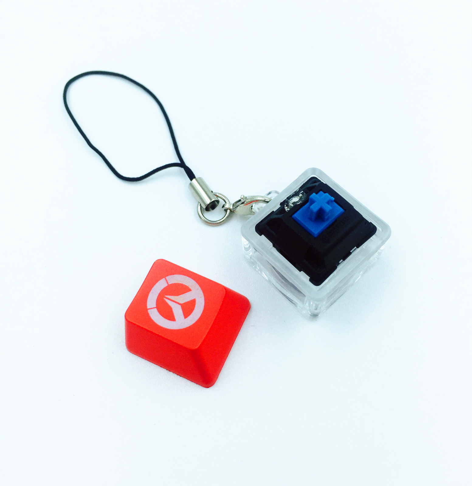 Razer Green Switch Tester Sampler Translucent Black Logo Keycaps Key Chain