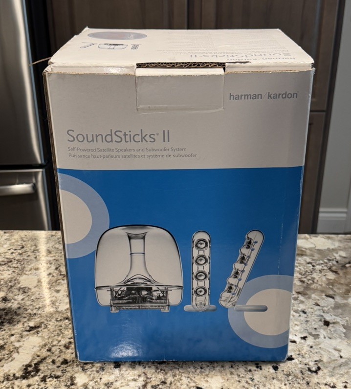 Harman Kardon SoundSticks II 2.1 Computer Speakers Subwoofer Tested w/ Box