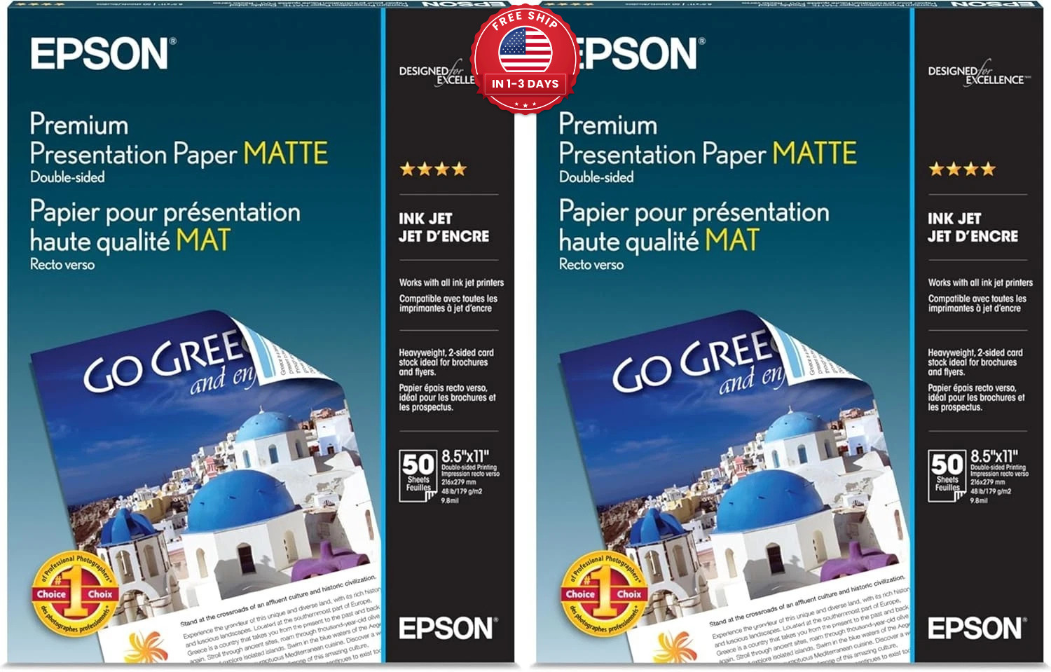 Epson Premium Presentation Paper MATTE (8.5x11 Inches Double-sided 50 x 2 Sheets