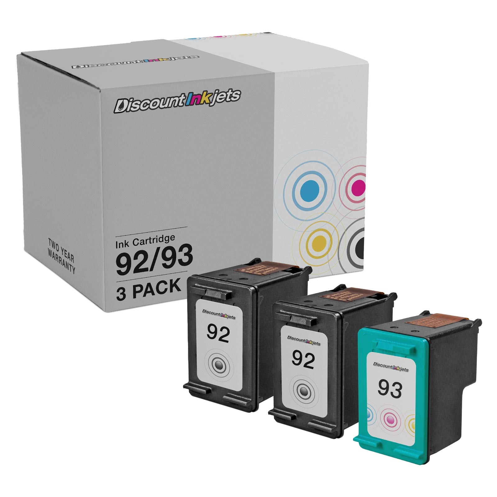 DI Ink Cartridge Replacement for HP 92 HP93 3pk