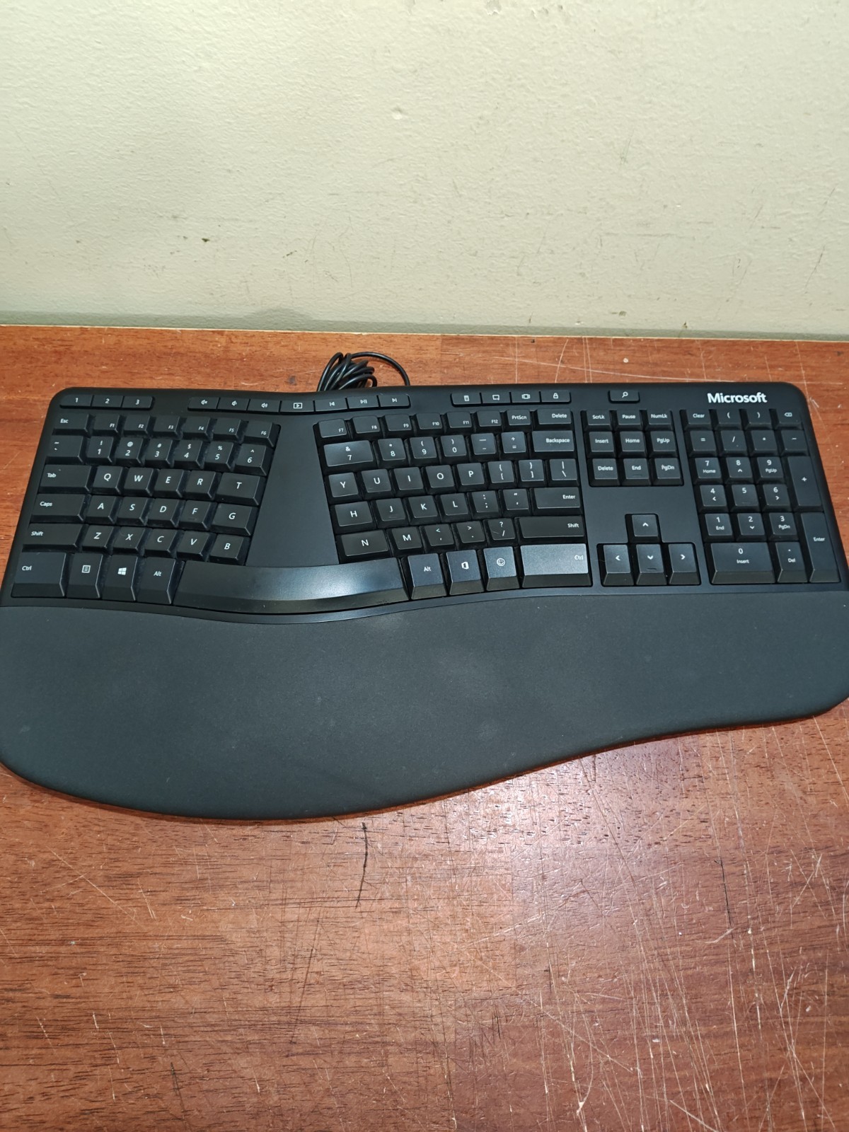 Microsoft Ergonomic Keyboard Model 1878 Wired USB 2.0 Black LXM-00001 Tested