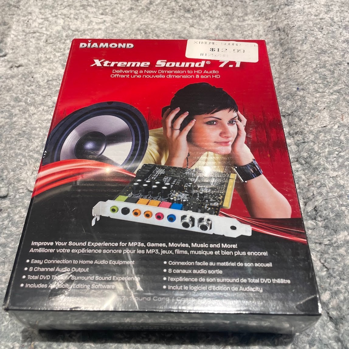 Diamond Xtreme Sound 7.1 Bit Sound Card Enhanced Audio Games Music NEW