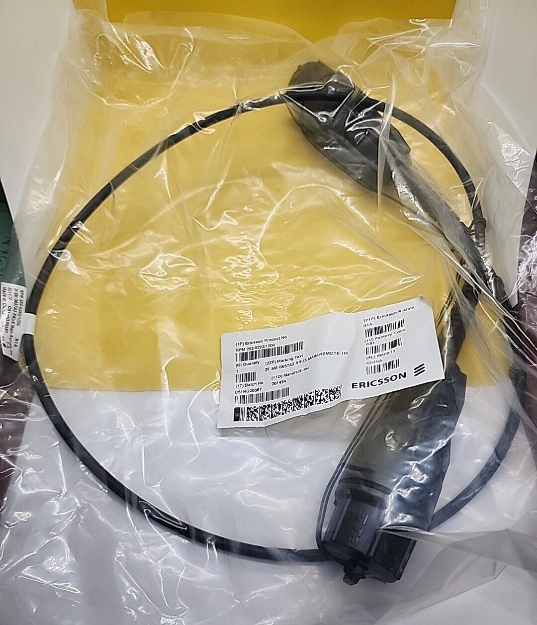 ERICSSON RPM253 0292/1000 R1A DUPLEX FIBER OPTIC PATCH CABLE  [1WS3-1]
