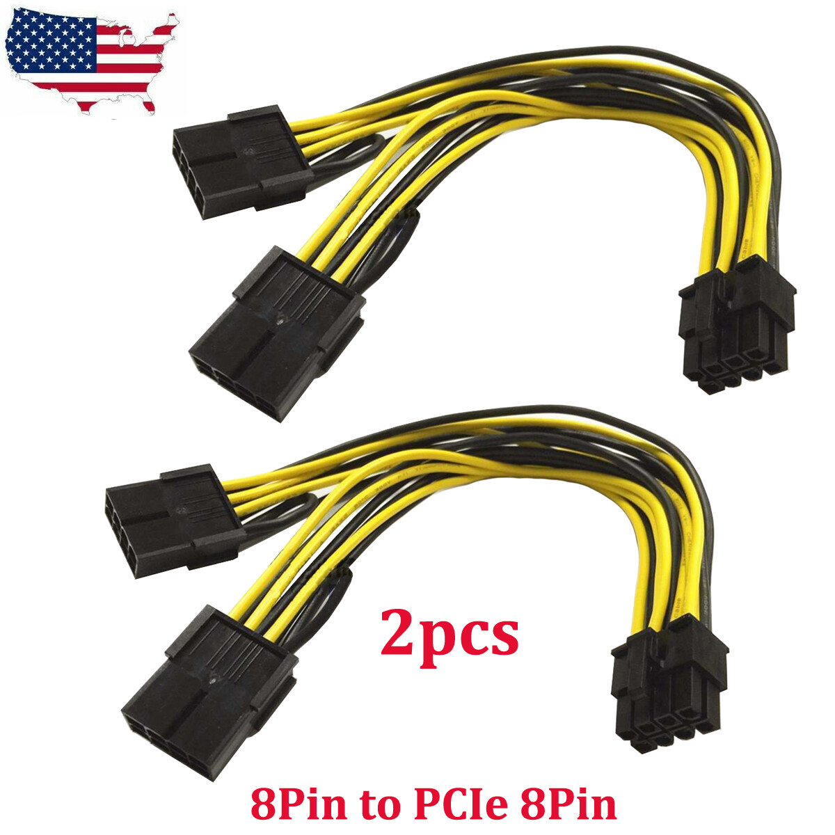 Dual 8 to 8 Graphics Card Power Cable for NVIDIA Tesla K80 M40 Grid M60 P40 GPU
