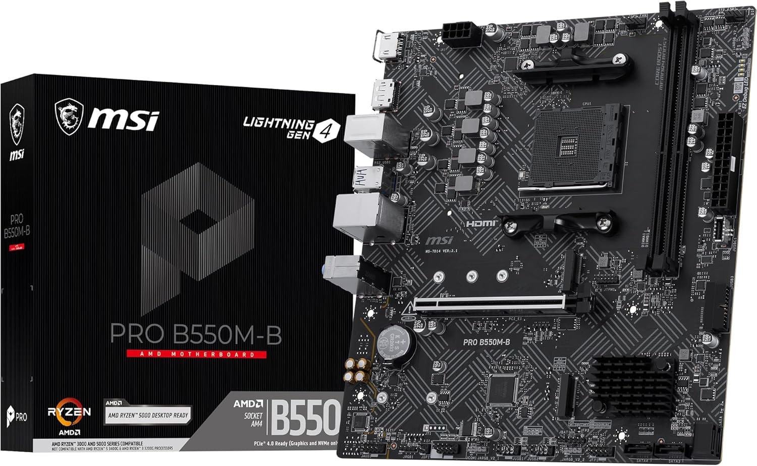 MSI PRO B550M-B Micro-ATX DDR4 AM4 AMD Motherboard
