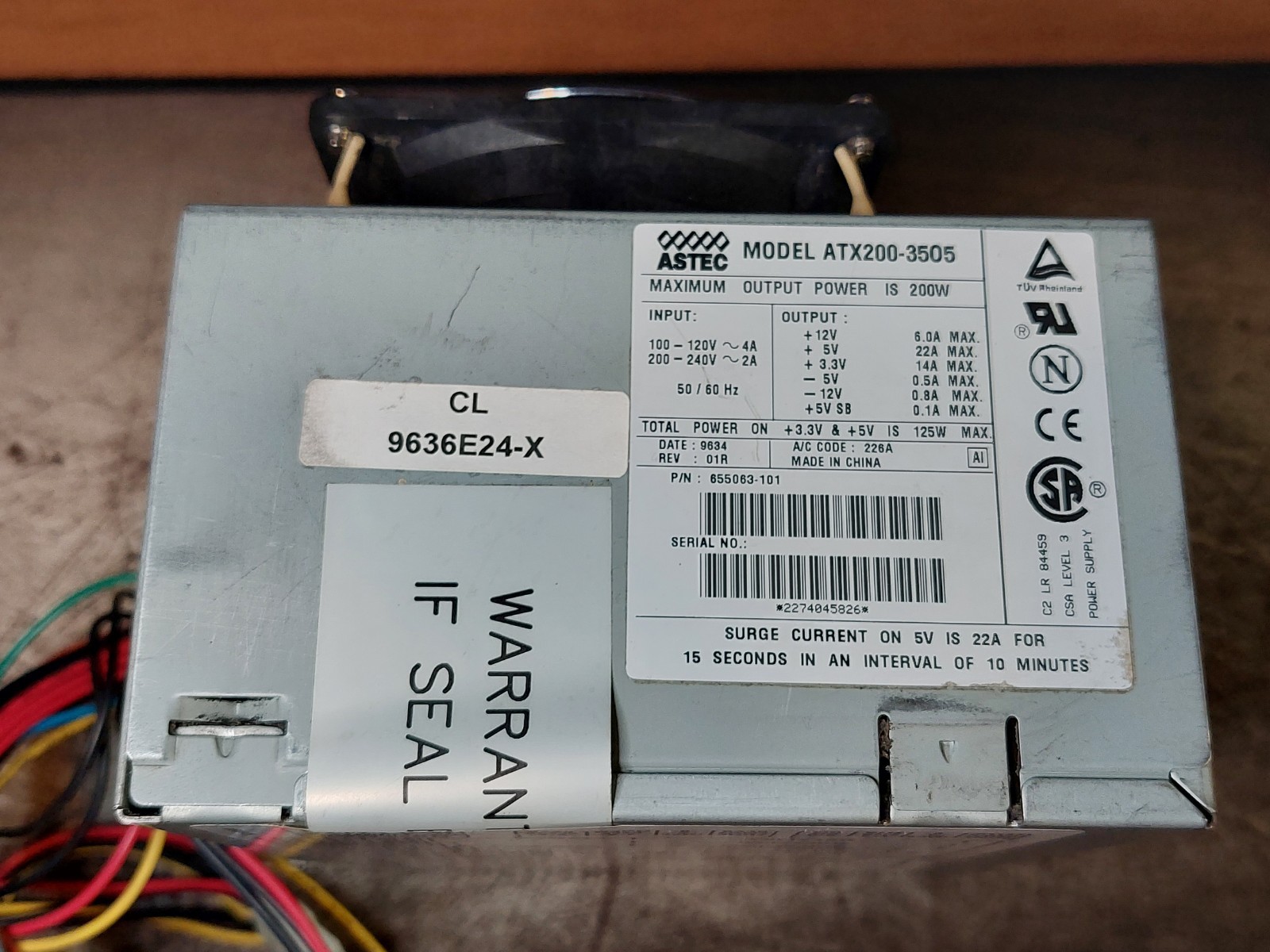 Astec ATX200-3505 200W Power Supply – Tested, OEM Replacement