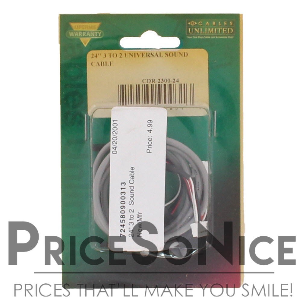 Cables Unlimited 24" 3-to-2 Universal Sound Cable CDR-2300-24