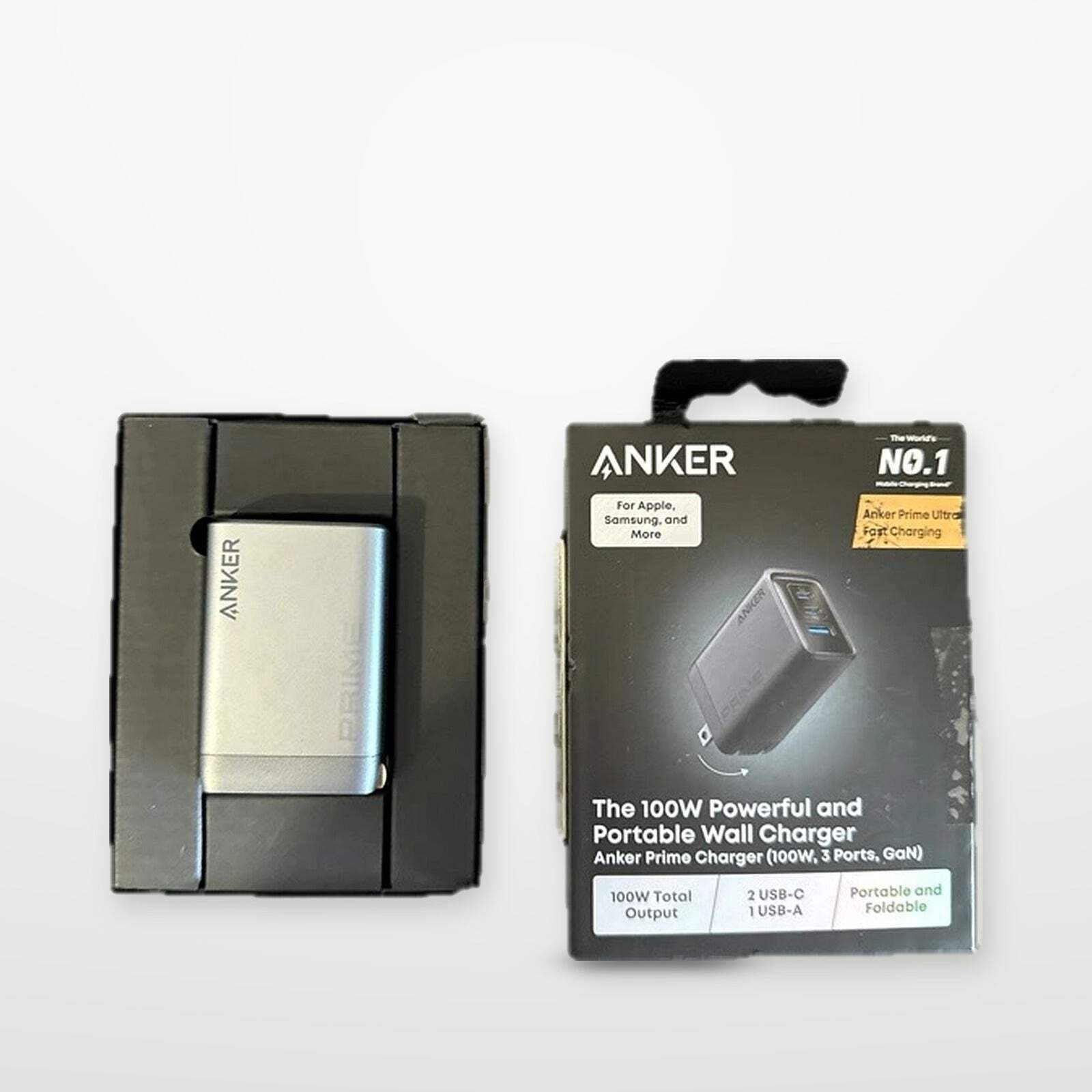 Anker Prime Charger (100W, 3 Ports, GaN) - Open Box