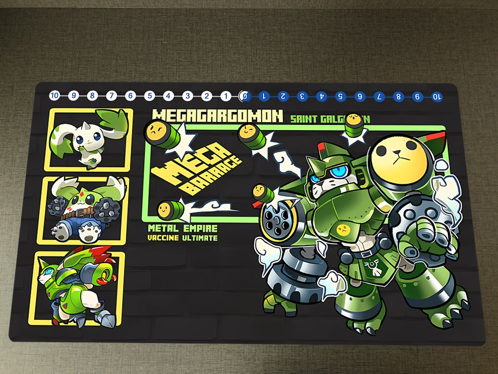 Digimon Table Playmat CCG DTCG TCG Mouse Pad MegaGargomon Trading Card Game Mat