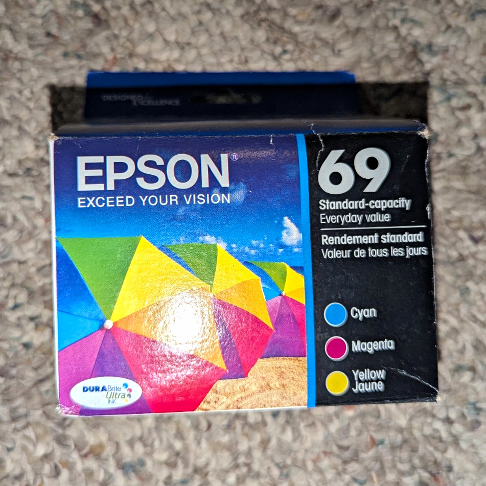 Epson 69 Standard-Capacity Color Ink Cartridge Set Cyan Magenta Yellow
