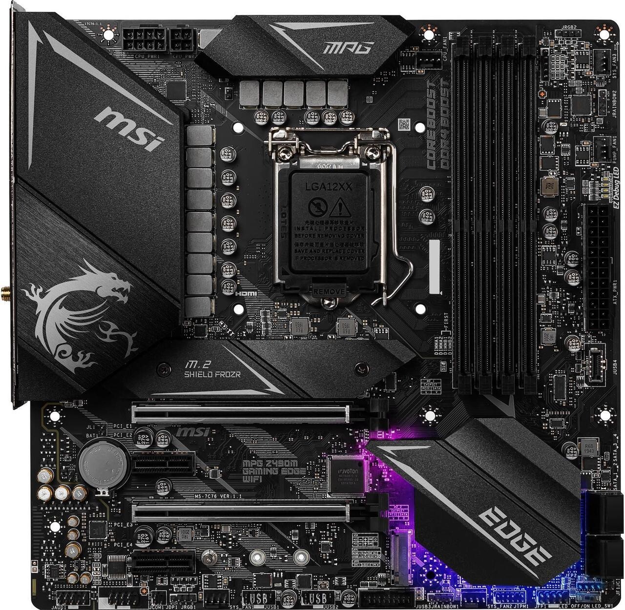 MSI MPG Z490M GAMING EDGE WIFI LGA 1200 Intel Z490 Micro ATX Intel Motherboard