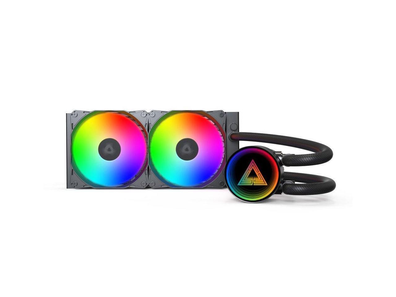 MONTECH LightFlow ARGB 240 CPU Liquid Cooler, 240mm AIO with Infinity Mirror Des