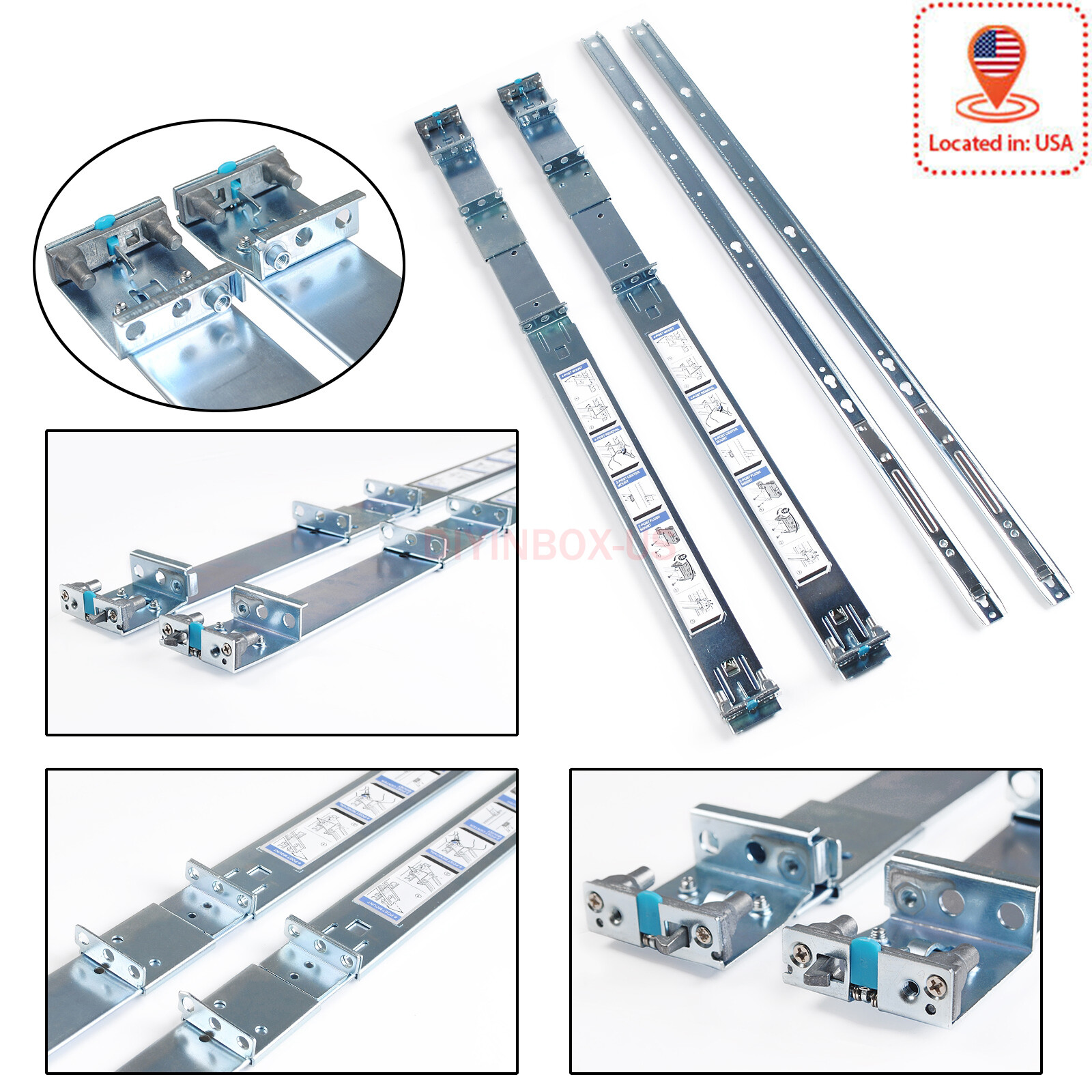 1U Dell Static Ready Slide Rail A8 Kit for PowerEdge R630 R640 R740 Servers