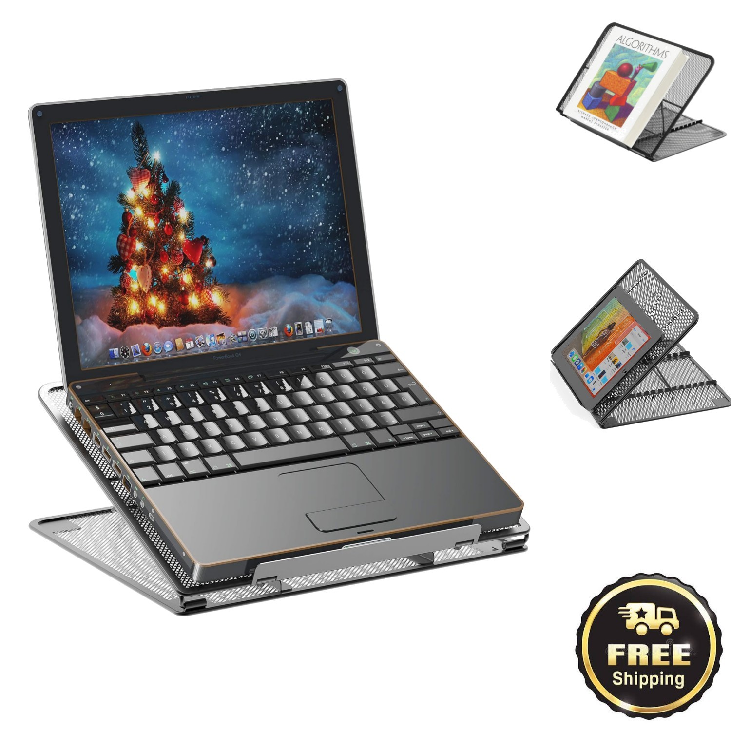 Multi-Purpose Adjustable Laptop Stand - Foldable, Lightweight & Stylish Black