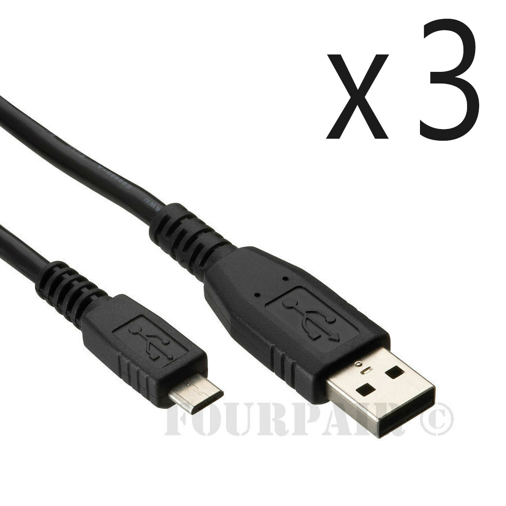 3 Pack - 15ft Micro USB Sync Charger Cable Cord LG HTC PS4 Xbox One Controller