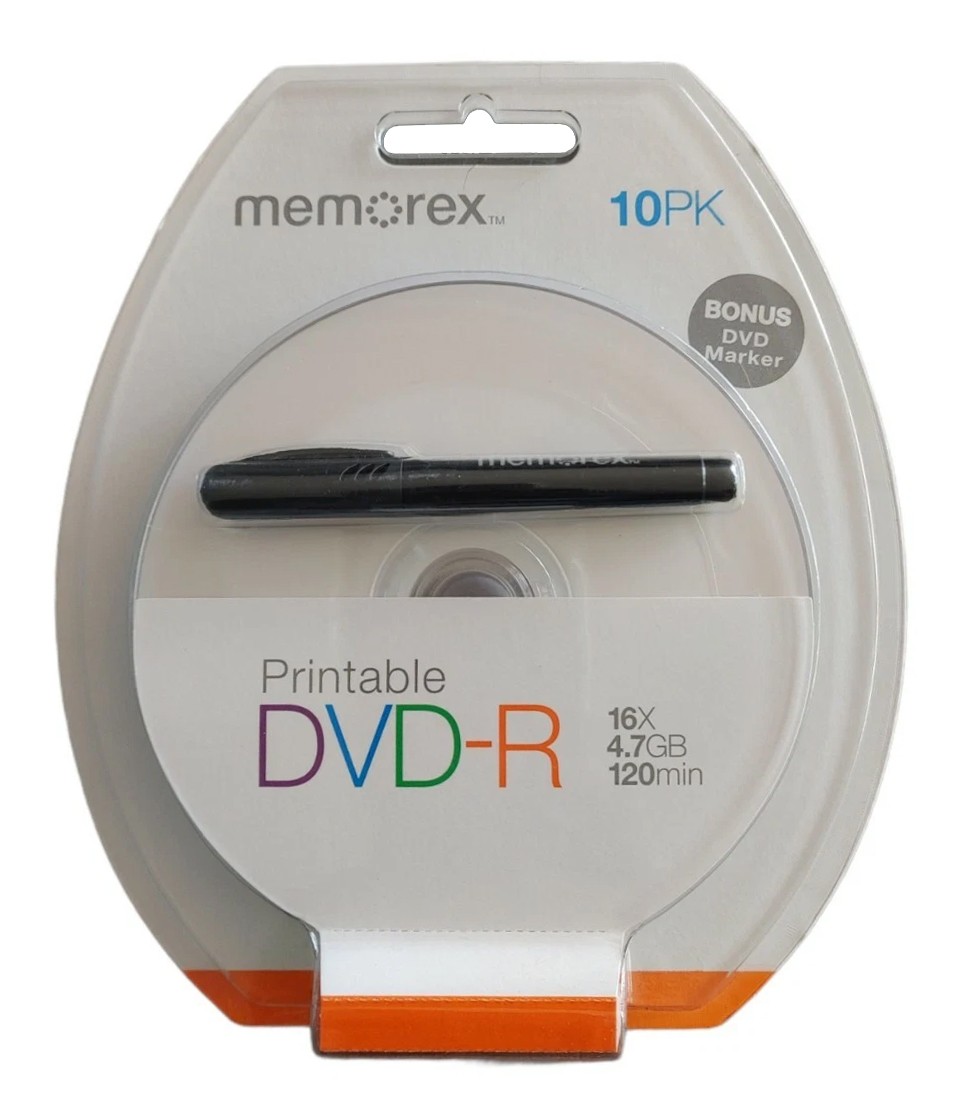 Memorex 16X DVD-R 4.7GB White Inkjet Hub Lot