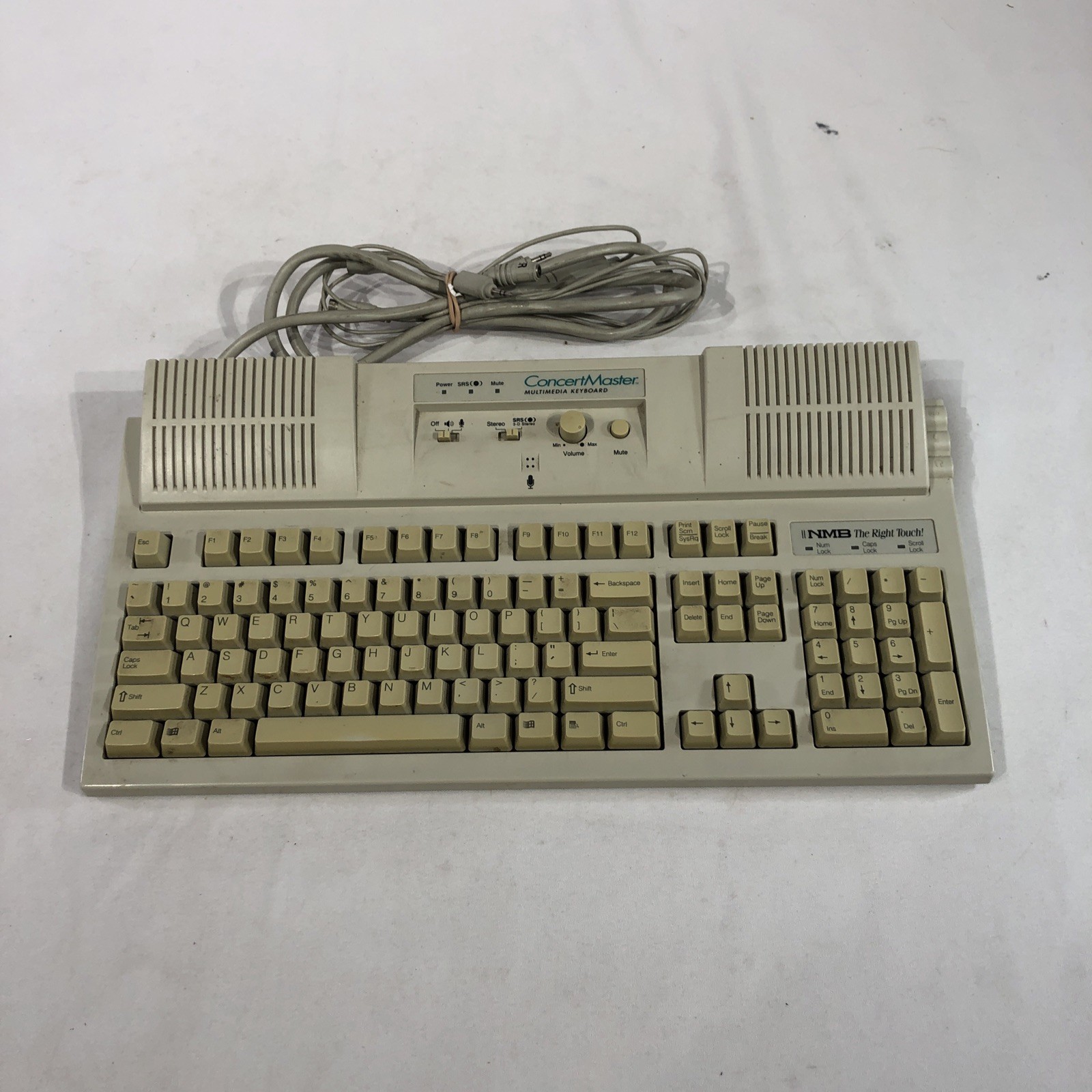 NMB ConcertMaster Multimedia Keyboard 3D Steroe SRS RT-915CTW W/Power adapter