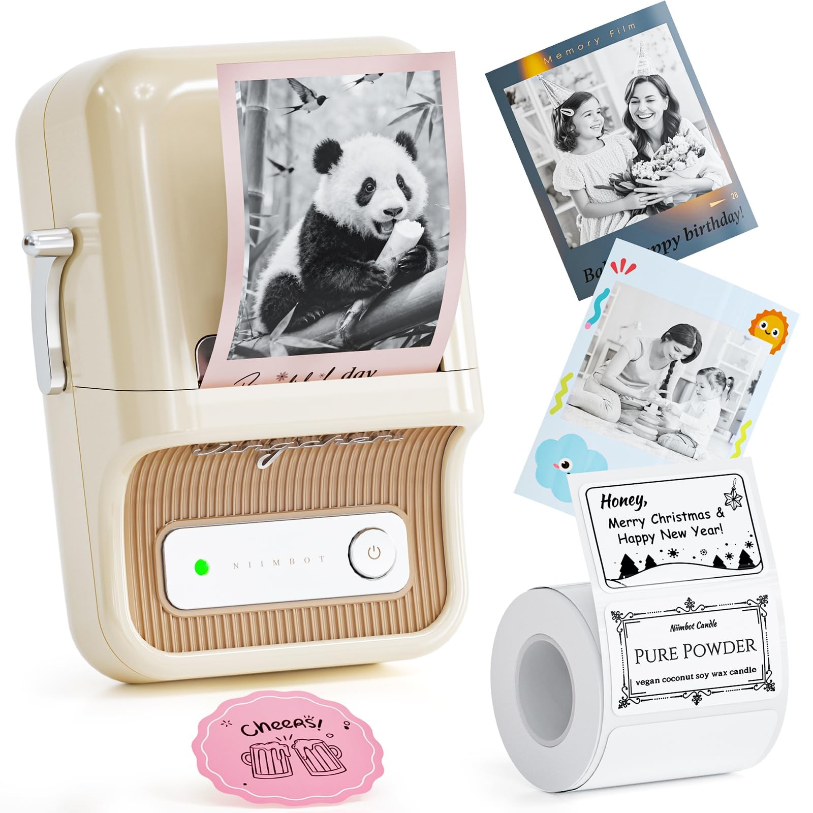 NIIMBOT B21 Pro Label Maker, 300DPI Support RedBlack Printing, White
