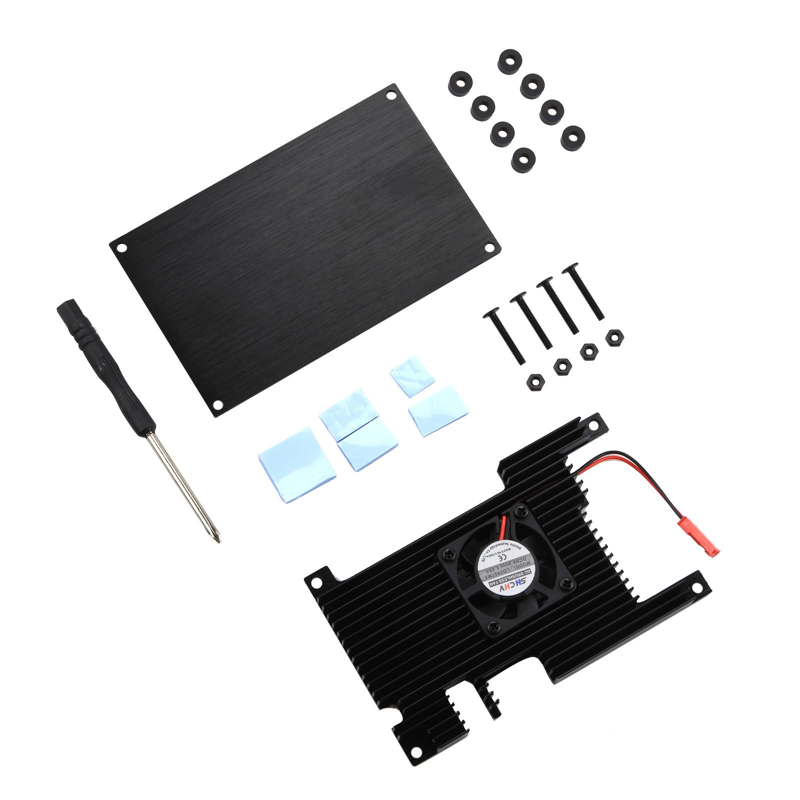Aluminum Cover Case Base Active Passive Cooling Heatsink Kit for Orange Pi 5 5B