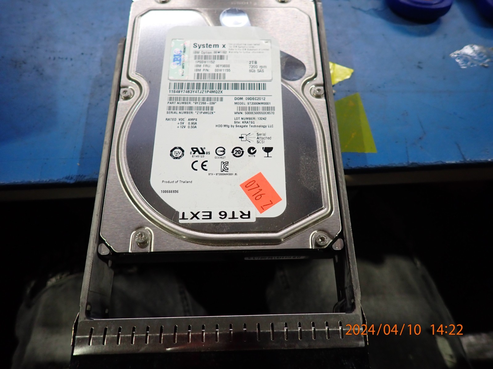 IBM 90Y9000 2TB 7200 RPM 3.5" 6GB NL SAS Internal Hard Disk Drive