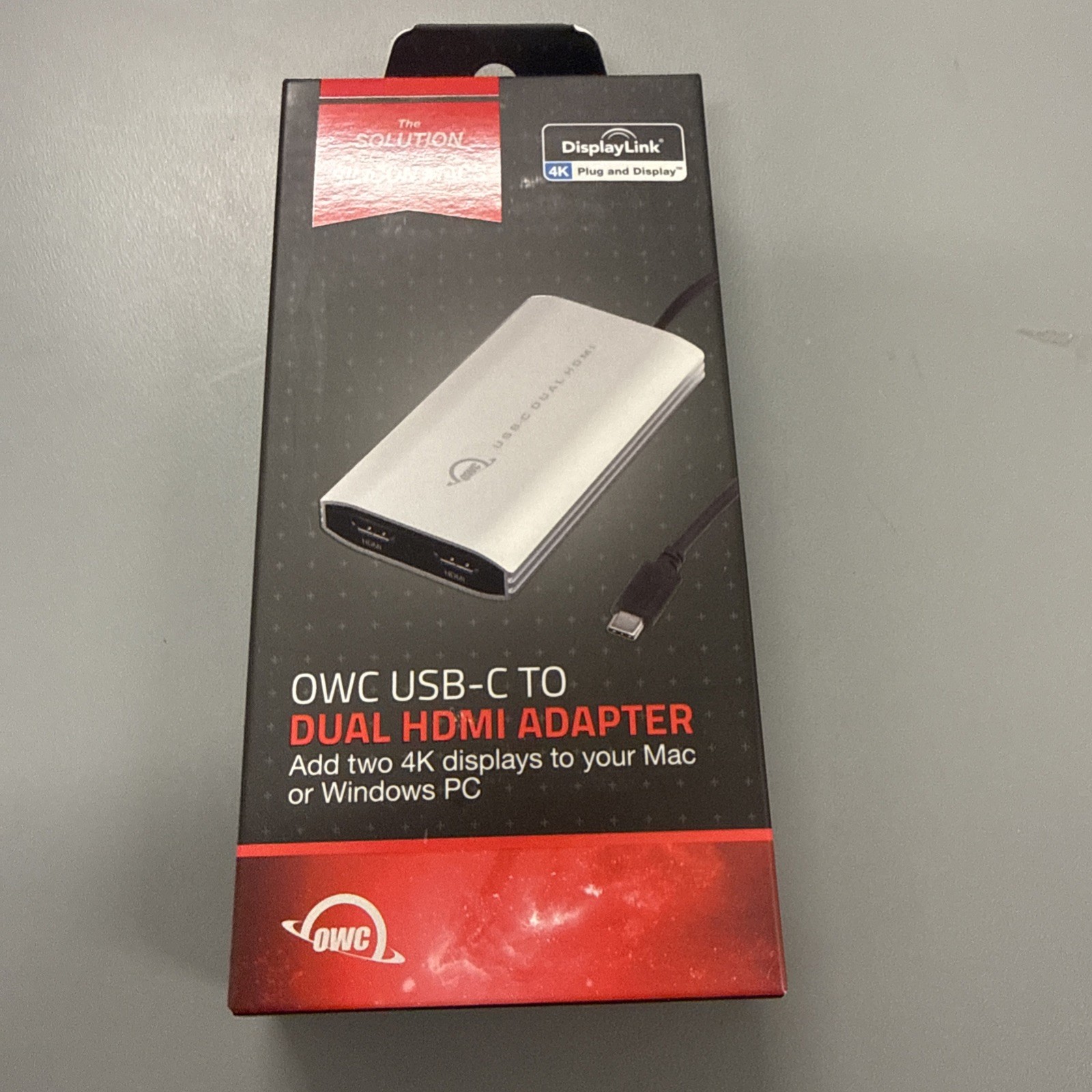 OWC USB-C to Dual HDMI 4K Display Adapter with DISPLAYLINK OWCCADPDL2HDMI