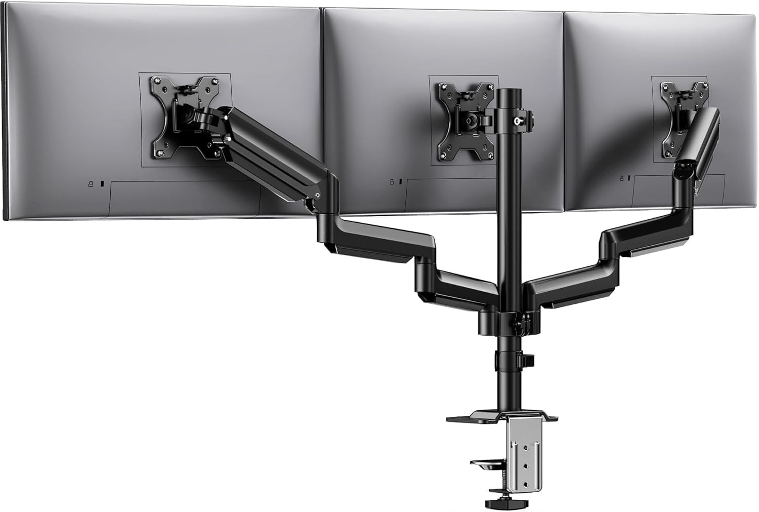 Triple Monitor Mount for 13-27 Inch Computer Screens, Gaming 3 Monitor Desk Moun
