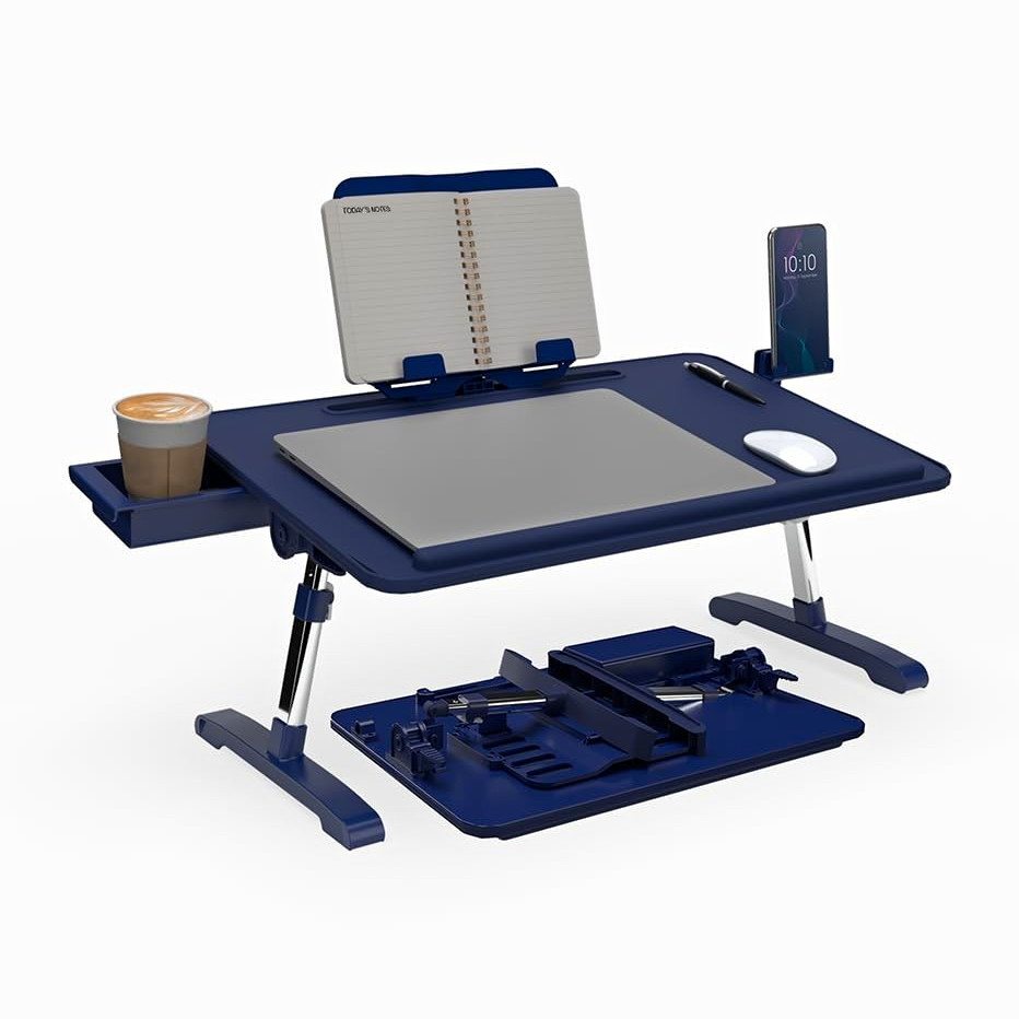 Limitless TotalDesk Adjustable Lap Desk Workstation w/ Phone Mount, Blue