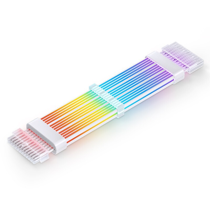 24-PIN Cable RGB Light Expansion Kit 200mm ARGB LED PSU Neon Line 5V 3-Pin SATA