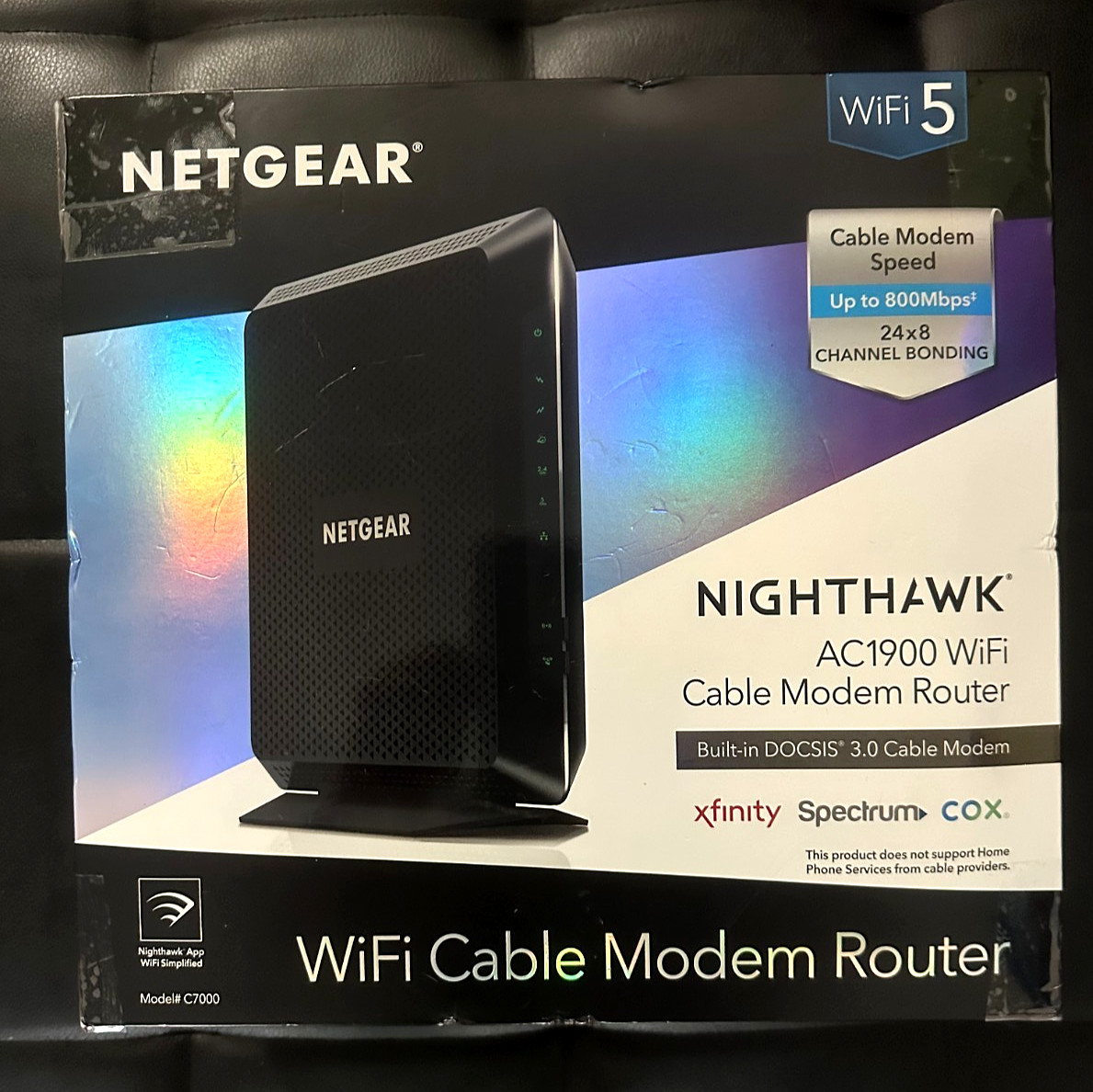 NETGEAR Nighthawk AC1900 C7000-100NAR WiFi Cable Modem Router Combo DOCSIS 3.0