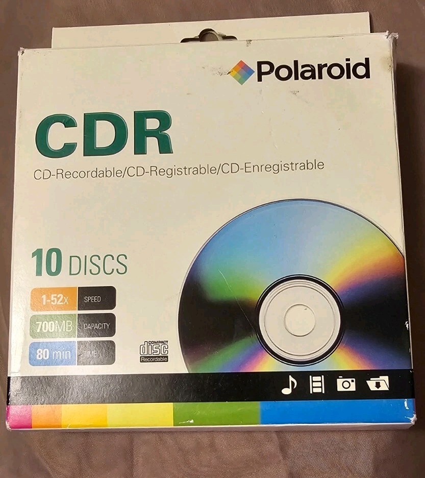 Polaroid CDR 7 Discs 1-52X 700MB 80min In Original Box