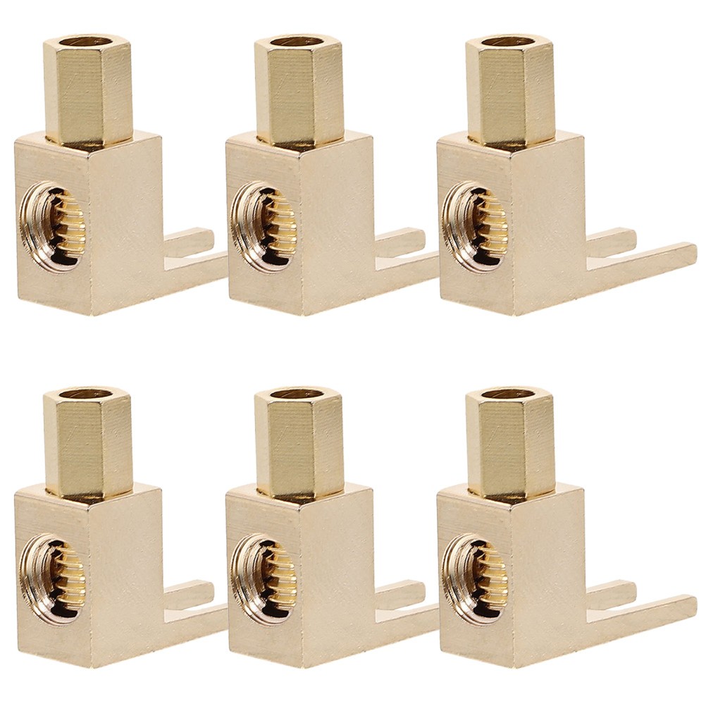6Pcs Durable Gold Plated Pure Copper Right Angle Banana Plug Adapter for Audio