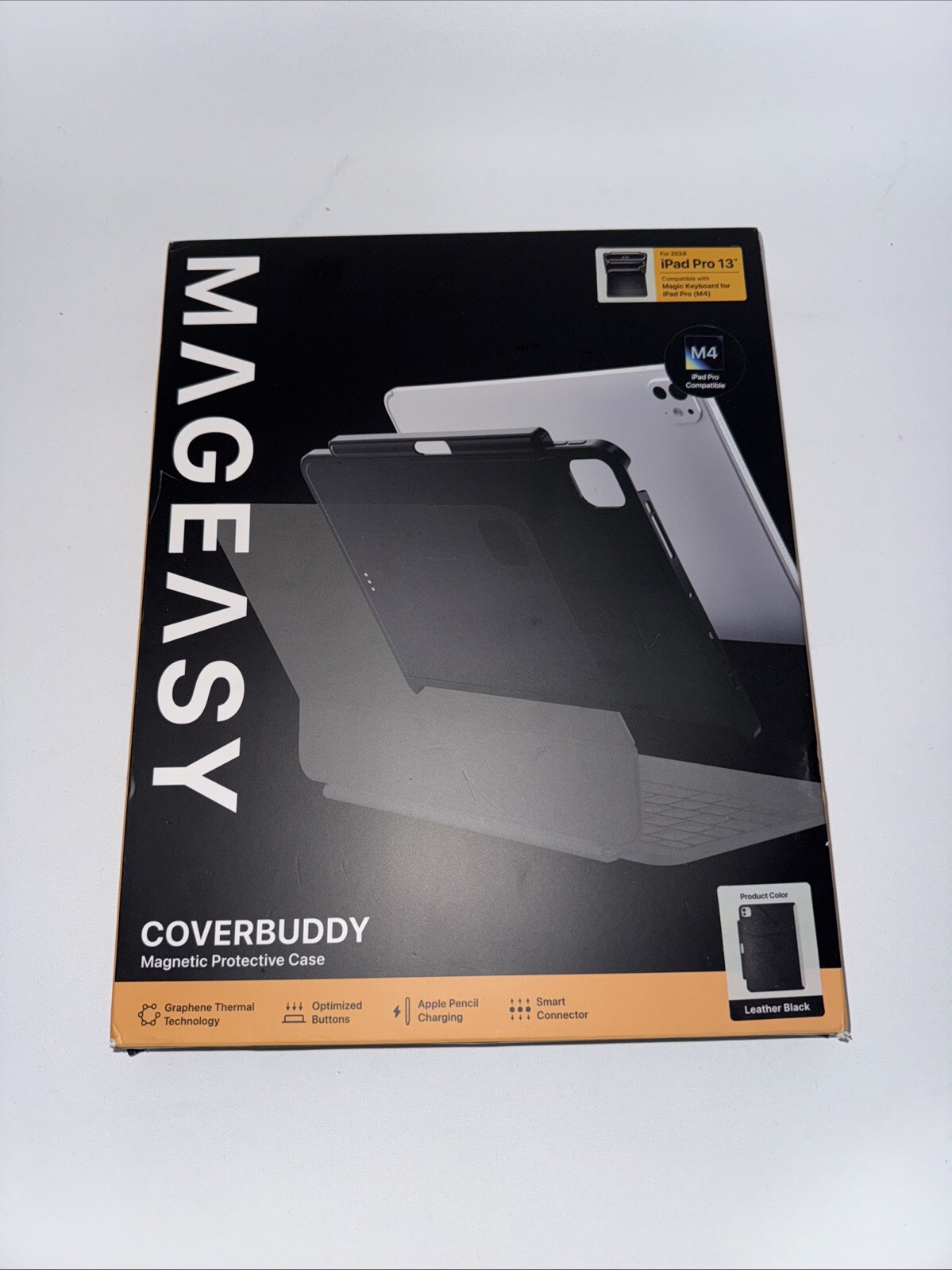 MAGEASY CoverBuddy for 2024 iPad Pro 13" - iPad Pro Case - New black (Leather)