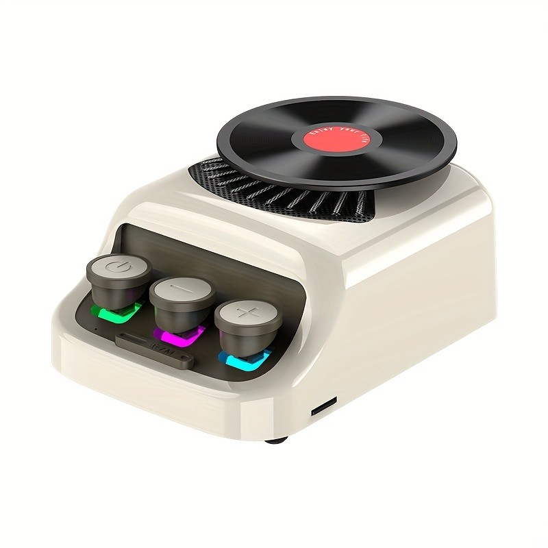 Versatile Robust Easy to Use Retro Vinyl Record Style Wireless Bluetooth Speaker