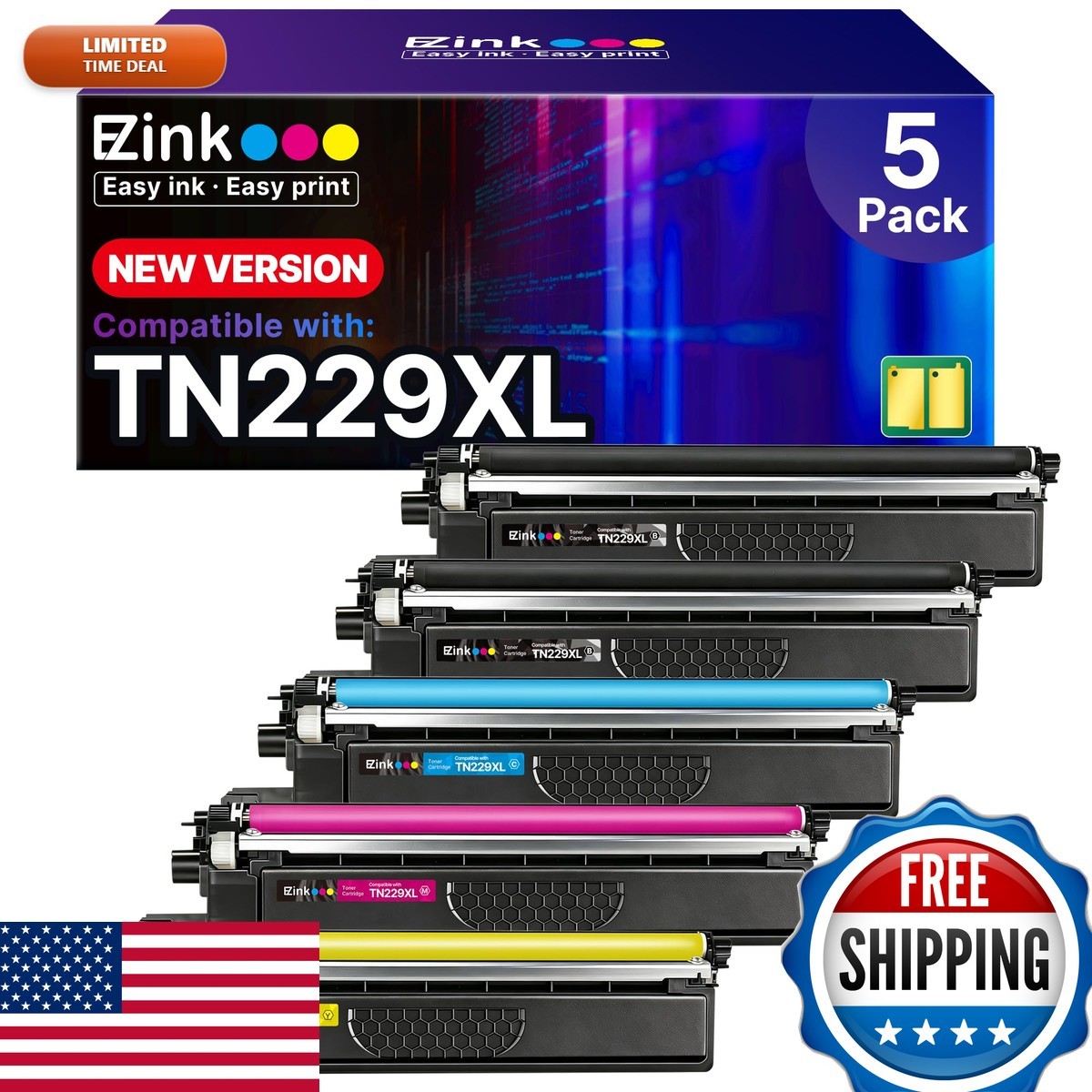 E-Z Ink Compatible TN229XL Replacement Toner Cartridge for Brother