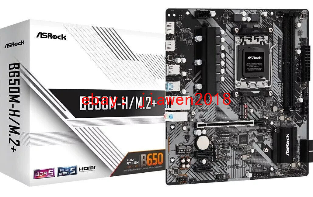 ASRock B650M-H/M.2 AMD B650 Socket AM5 Micro ATX DDR5 Desktop Motherboad