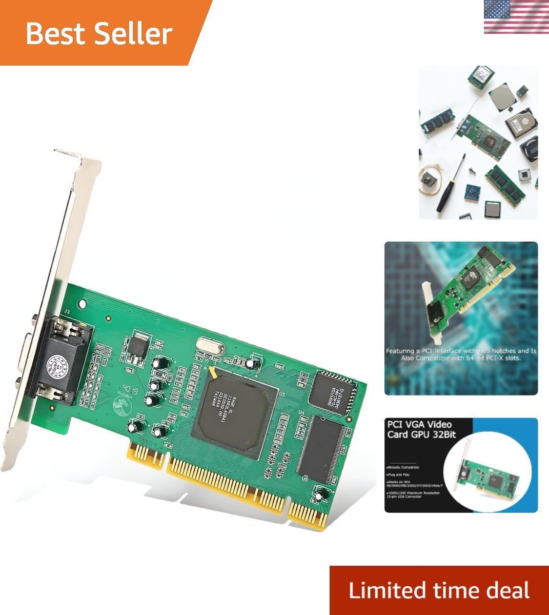 ATI Rage XL 8MB PCI Graphics Card - Perfect for Legacy Desktops & Multi-Displays