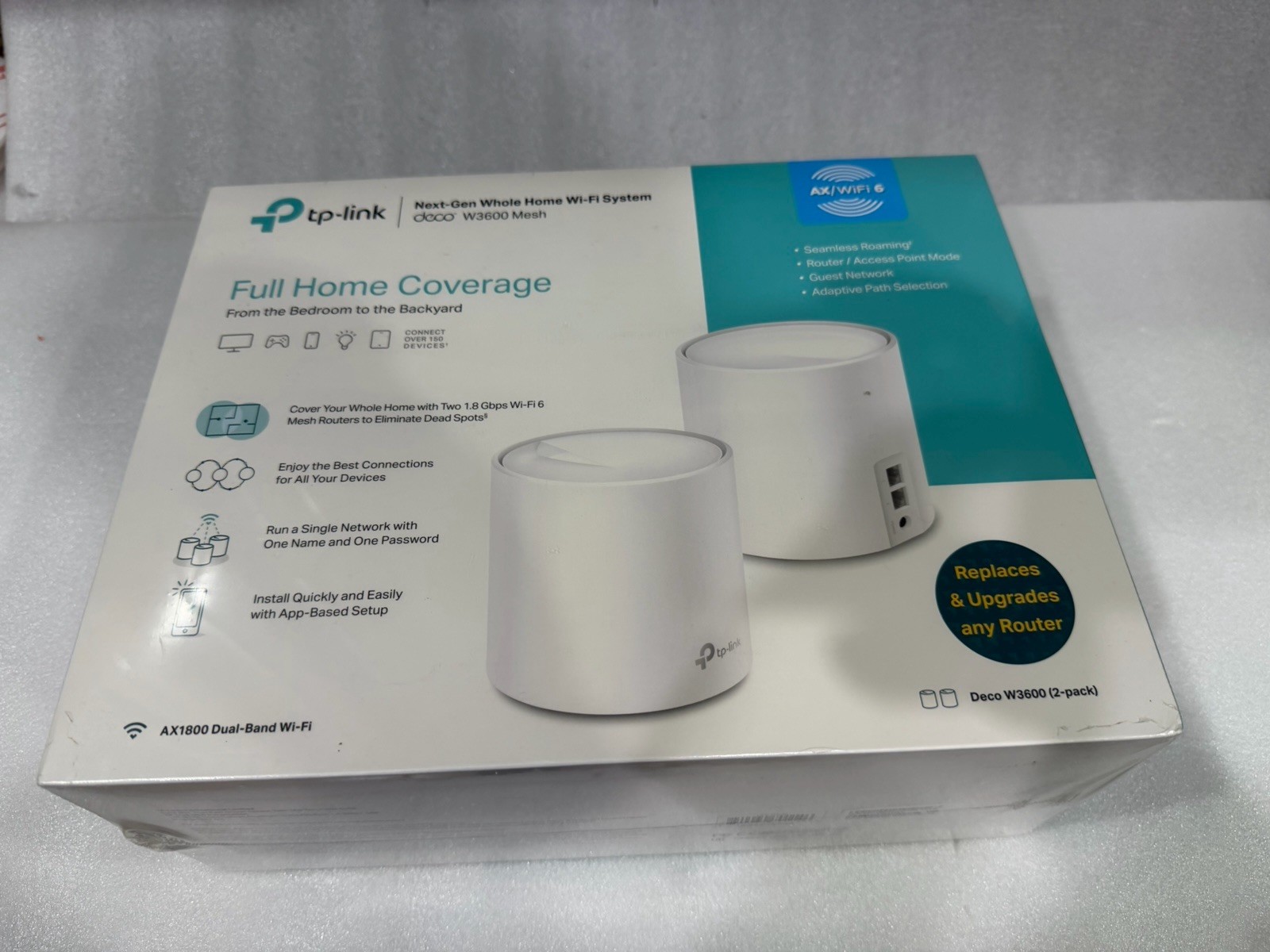 NEW TP-LINK Deco W3600 2 Pack Whole Home Mesh AX/Wi-Fi 6 System AX1800 Dual Band