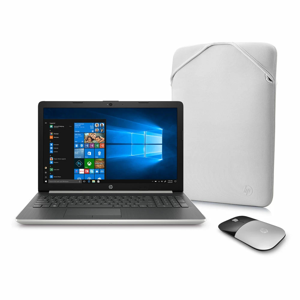 HP  15.6" Laptop bundle with Mouse & Sleeve, AMD A4-9125 8GB 128GB SSD Win11 H