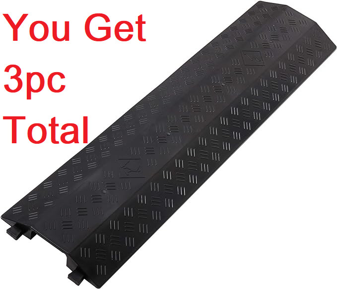 Medium 3 Pack - Floor Cord Cover Cord Protector Drop Over, Black